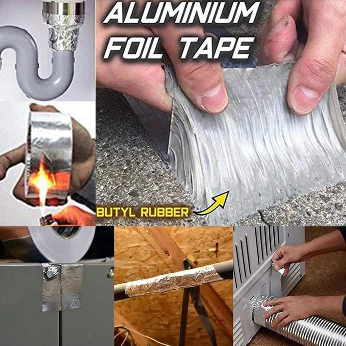 Aluminum Foil Butyl Rubber Tapes Self Adhesive Waterproof Tape