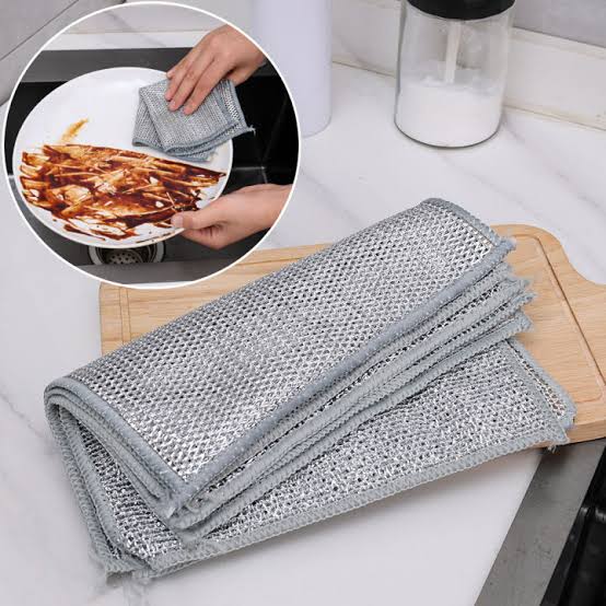 Durable Wire Dish Washing Cleaning Cloth – Heavy-Duty Scrubbing Rugs for Kitchen Dishes, Utensils & Cookware - Pack Of 10