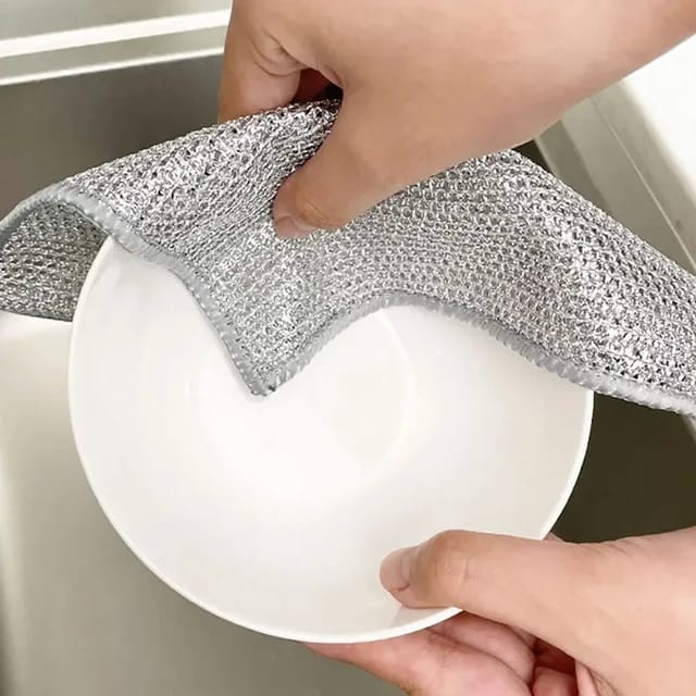 Durable Wire Dish Washing Cleaning Cloth – Heavy-Duty Scrubbing Rugs for Kitchen Dishes, Utensils & Cookware - Pack Of 10