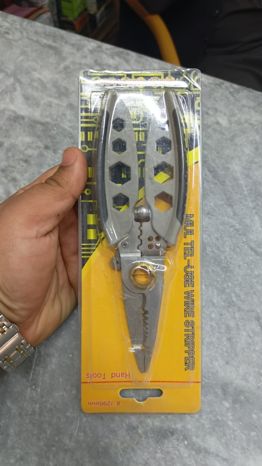 16-In-1 Electrician Pliers | 7 Inch Cable Stripper | Wire Crimping, Cutting, Pulling & Winding Tool | Gray