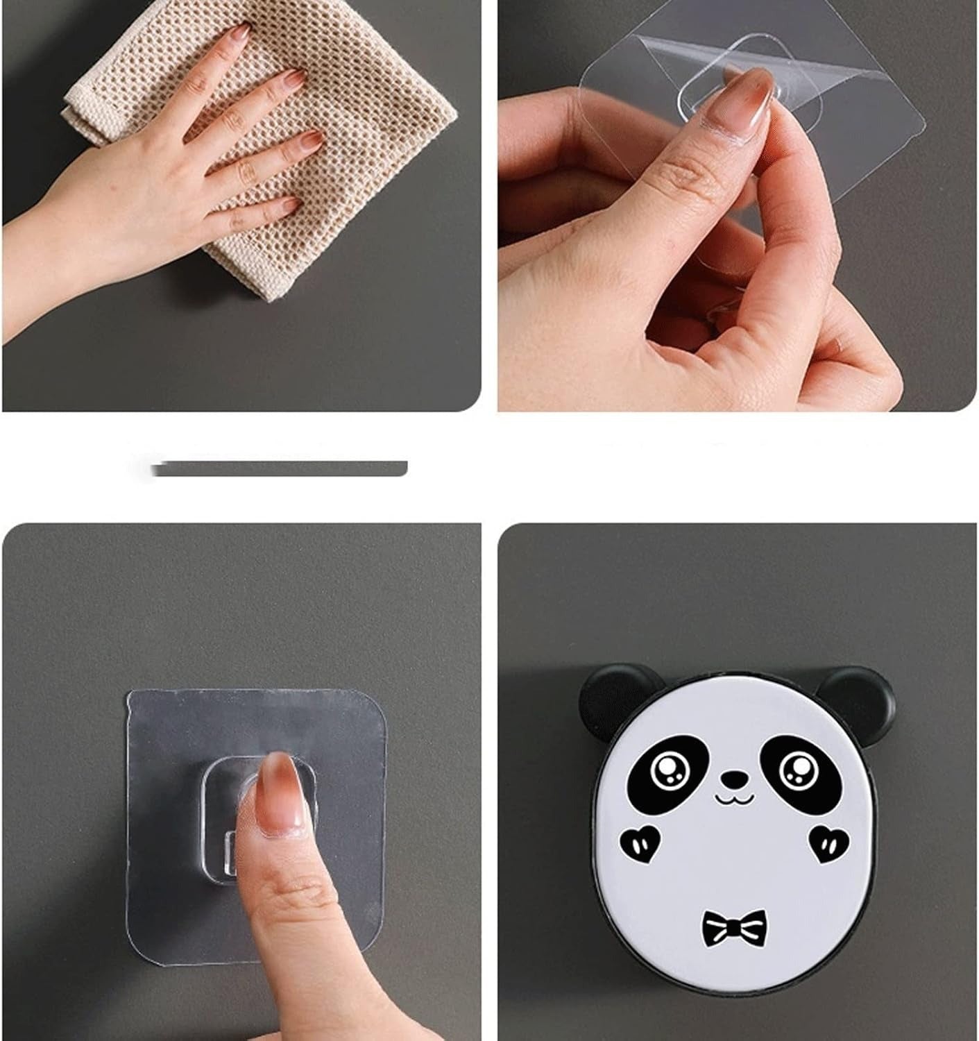 Wall Mounted Cute Panda Soap Dish Holder – Punch-Free Plastic Soap Box Rack for Bathroom & Kitchen Storage
