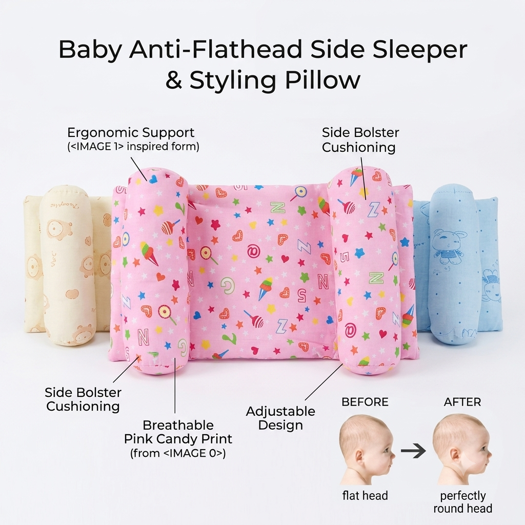 Adjustable Newborn Baby Head Shaping Pillow